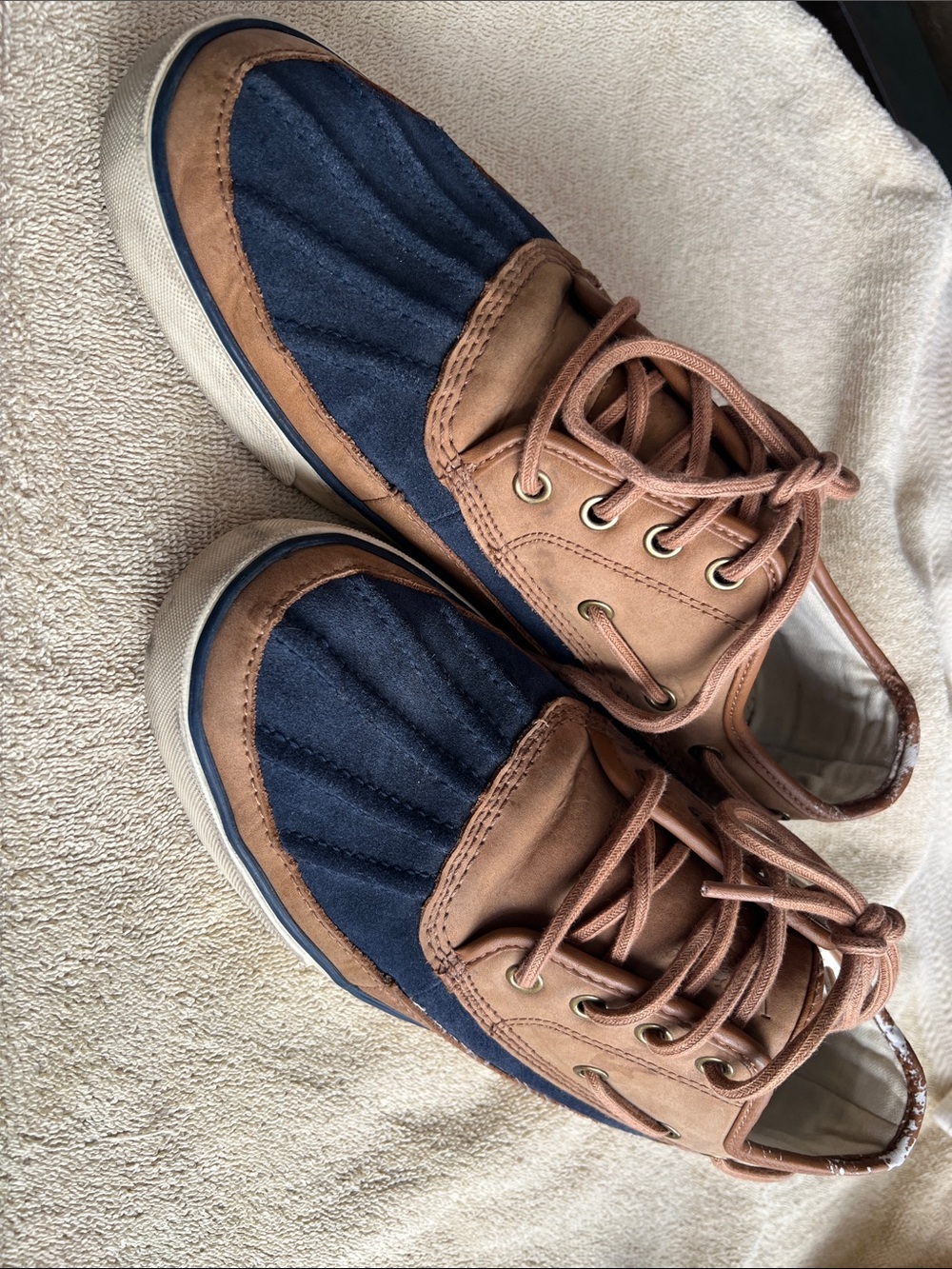 Polo by Ralph Lauren Navy and Brown Men’s Boat Shoes